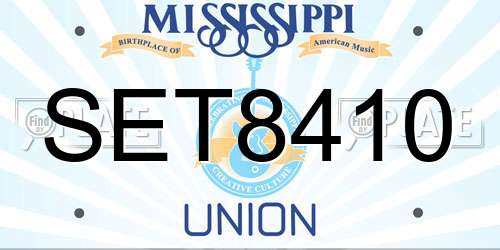 SET8410 Mississippi License Plate