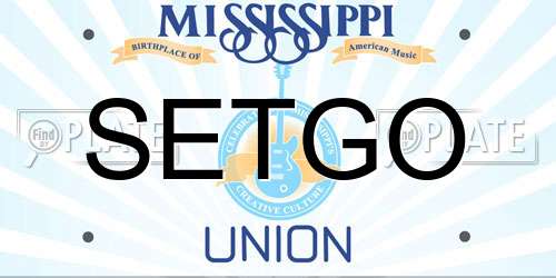 SETGO Mississippi License Plate
