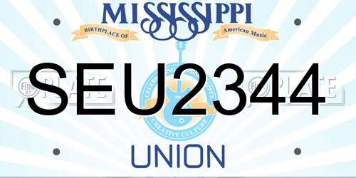 SEU2344 Mississippi License Plate