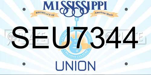 SEU7344 Mississippi License Plate