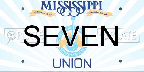 SEVEN Mississippi License Plate