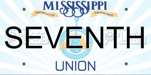 SEVENTH Mississippi License Plate