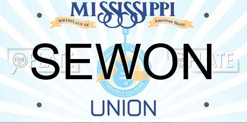 SEWON Mississippi License Plate
