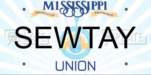 SEWTAY Mississippi License Plate