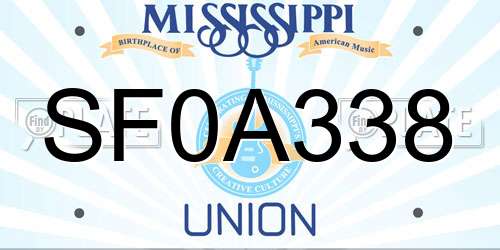 SF0A338 Mississippi License Plate