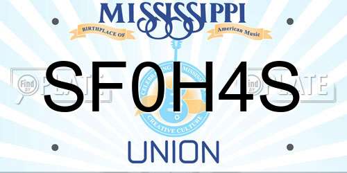 SF0H4S Mississippi License Plate