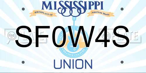 SF0W4S Mississippi License Plate