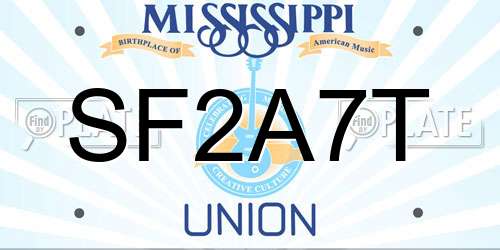 SF2A7T Mississippi License Plate
