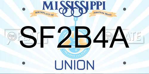 SF2B4A Mississippi License Plate
