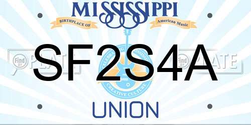 SF2S4A Mississippi License Plate