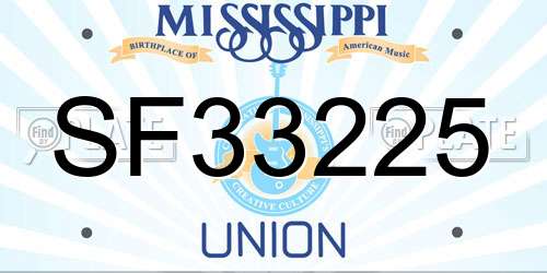 SF33225 Mississippi License Plate