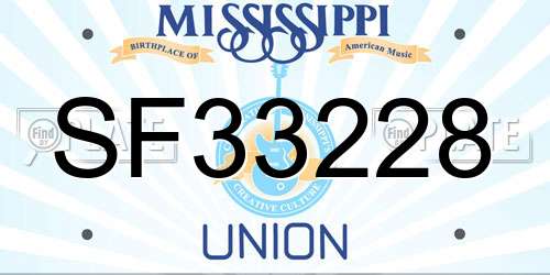 SF33228 Mississippi License Plate
