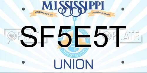 SF5E5T Mississippi License Plate