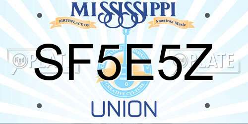 SF5E5Z Mississippi License Plate