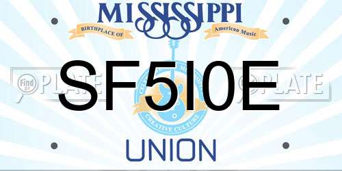 SF5I0E Mississippi License Plate