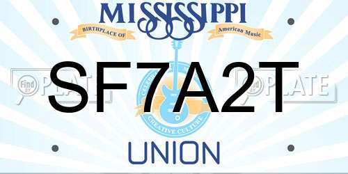SF7A2T Mississippi License Plate