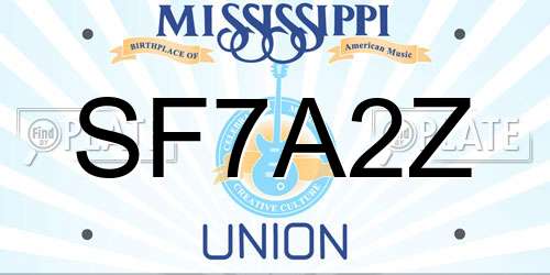 SF7A2Z Mississippi License Plate