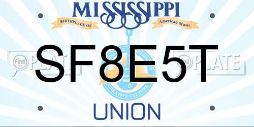 SF8E5T Mississippi License Plate