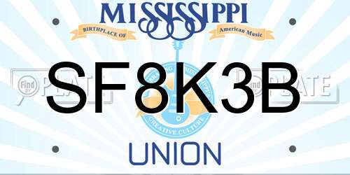 SF8K3B Mississippi License Plate