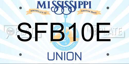 SFB10E Mississippi License Plate