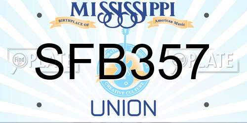 SFB357 Mississippi License Plate
