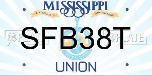 SFB38T Mississippi License Plate