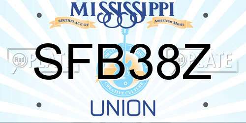 SFB38Z Mississippi License Plate