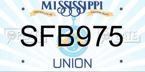 SFB975 Mississippi License Plate