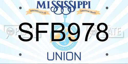 SFB978 Mississippi License Plate