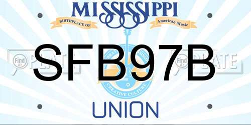 SFB97B Mississippi License Plate