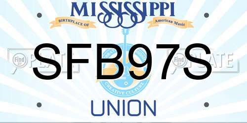 SFB97S Mississippi License Plate