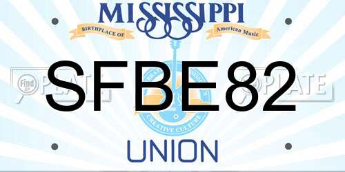 SFBE82 Mississippi License Plate