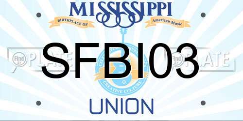 SFBI03 Mississippi License Plate