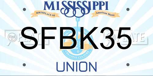 SFBK35 Mississippi License Plate