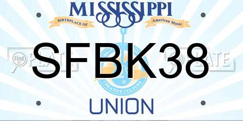 SFBK38 Mississippi License Plate