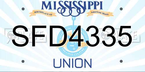 SFD4335 Mississippi License Plate