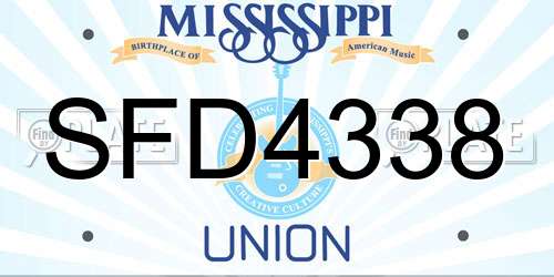 SFD4338 Mississippi License Plate