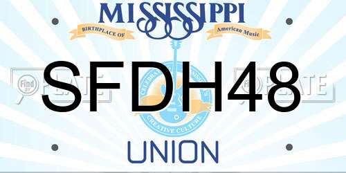 SFDH48 Mississippi License Plate