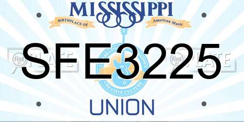 SFE3225 Mississippi License Plate