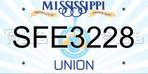 SFE3228 Mississippi License Plate