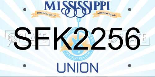 SFK2256 Mississippi License Plate
