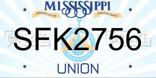 SFK2756 Mississippi License Plate