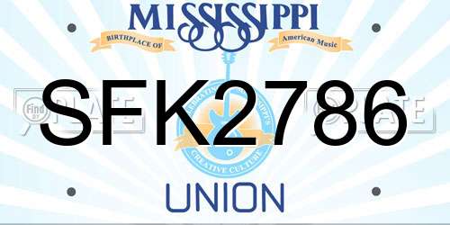 SFK2786 Mississippi License Plate