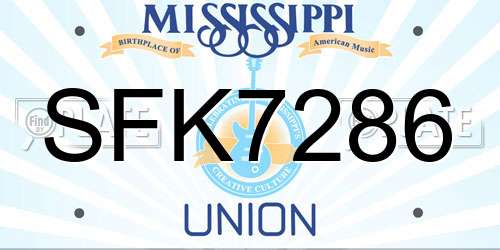 SFK7286 Mississippi License Plate