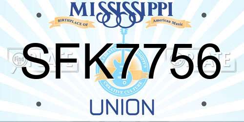 SFK7756 Mississippi License Plate
