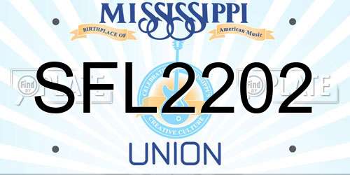 SFL2202 Mississippi License Plate