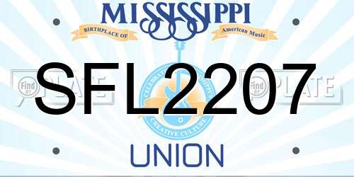 SFL2207 Mississippi License Plate
