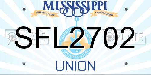 SFL2702 Mississippi License Plate