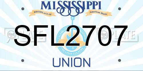 SFL2707 Mississippi License Plate