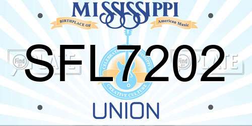 SFL7202 Mississippi License Plate